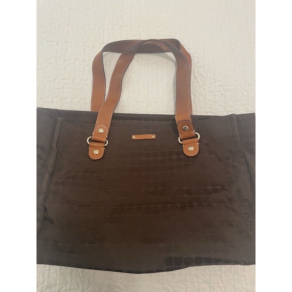 Kate Spade Signature tote bag Leather Handle Handbag Brown Large